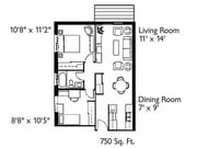 2BR/1BA