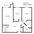 2 Bed 1 Bath | 1073 sqft