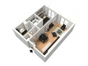 1x1 furnished