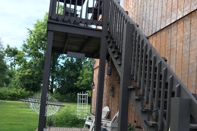 Upper and lower deck plus makeshift firepit