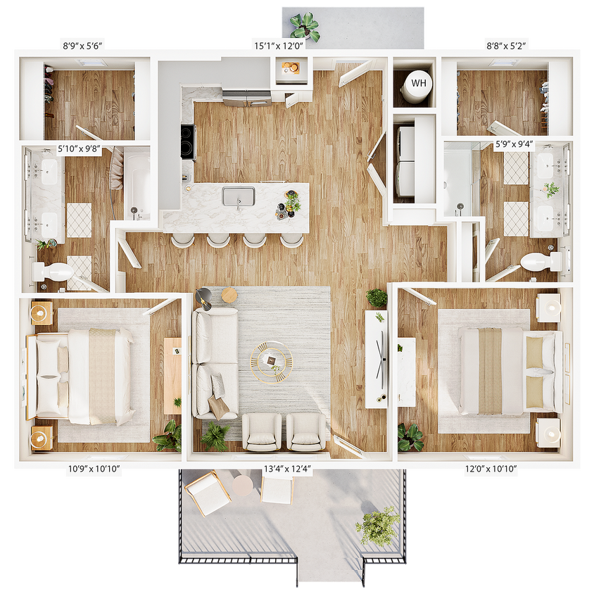 Explore this elegant apartment layout with a modern touch. - Cottage B