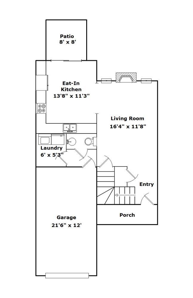 Downstairs floor plan - 315 Windwood Ct Townhome