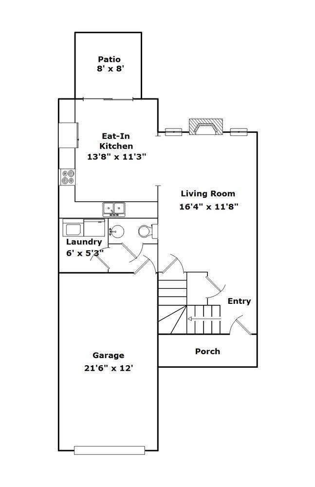 Downstairs floor plan - 315 Windwood Ct Rental