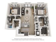 Explore the sophisticated layout of this urban apartment, where contemporary design meets functionality.