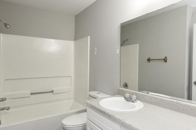 Bright bathroom with bathtub