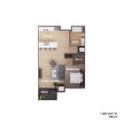 Unit B - 1 bedroom 1 bathroom