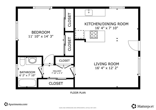 Unit Floor Plan - Pruneyard Apartments