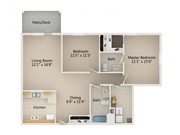 2 Bed 1.5 Bath