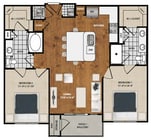 Violet_2Bed_2Bath_1070 Sq Ft