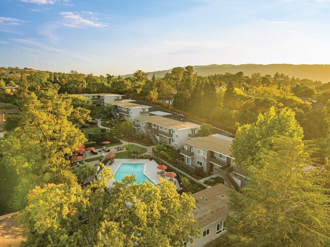 Aerial view of Pleasanton Heights Apartments