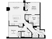 B3-A | 2 bed 2 bath | 1070 Sq. Ft.