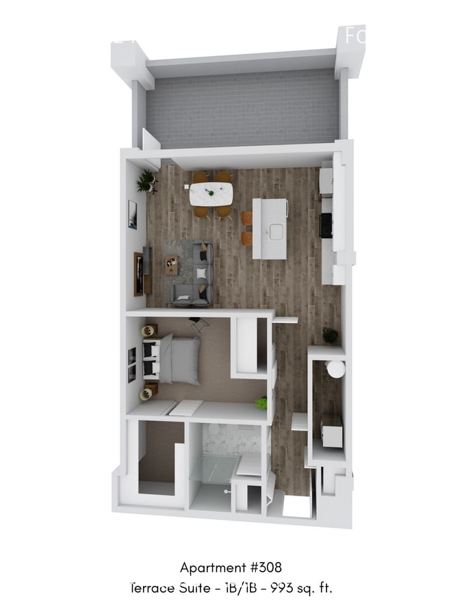 Photo - Exhibit A2 Apartments - 212 S. Fourth -The Terrace Suite - 1 Bed/1 Bath Unit The Terrace Suite - 1 Bed/1 Bath