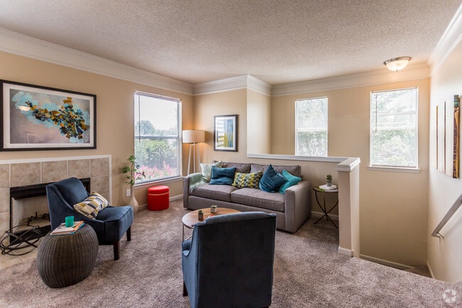 Fireplace & Living Room Seated Area | Apartments in Memphis TN | Waterford Place Apartments