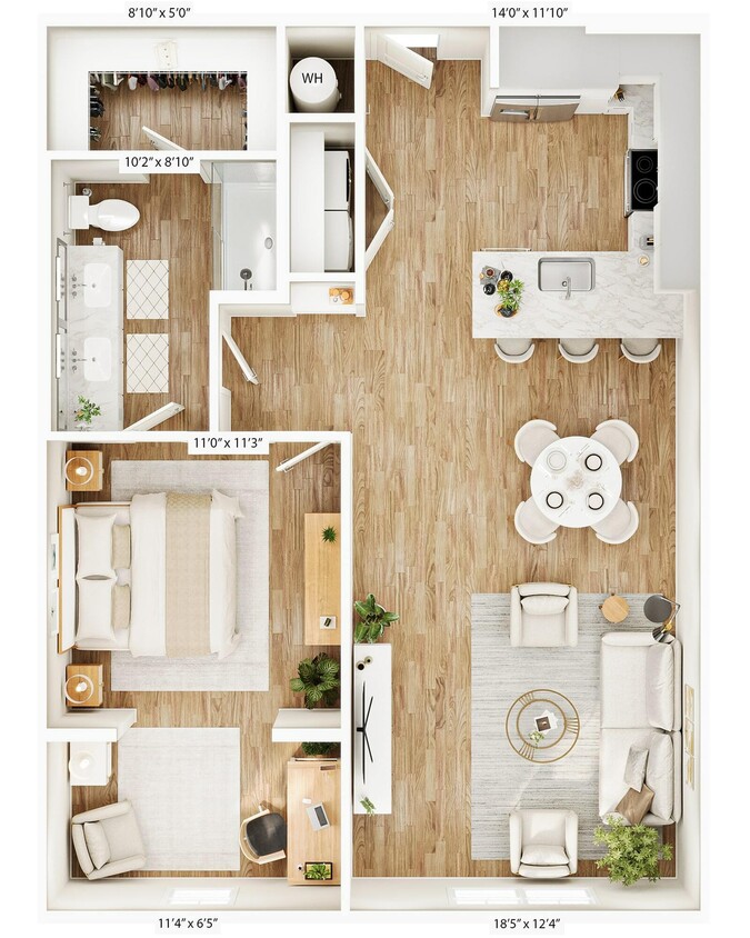 Explore this contemporary apartment design offering stylish living with a functional layout. - A4