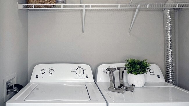 In-home laundry convenience with full-size washers and dryers.