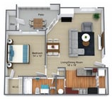 1 Bed, 1 Bath