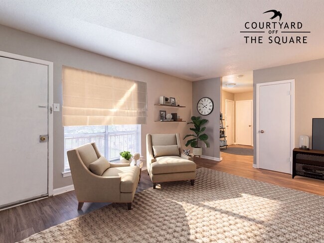 Courtyard Off The Square Living Room - Courtyard Off the Square Apartments