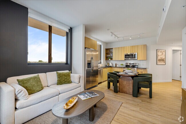 2BR, 2BA - 940SF - Living Room - Metro Parc