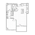 One Bedroom, One Bathroom A4 Floor Plan