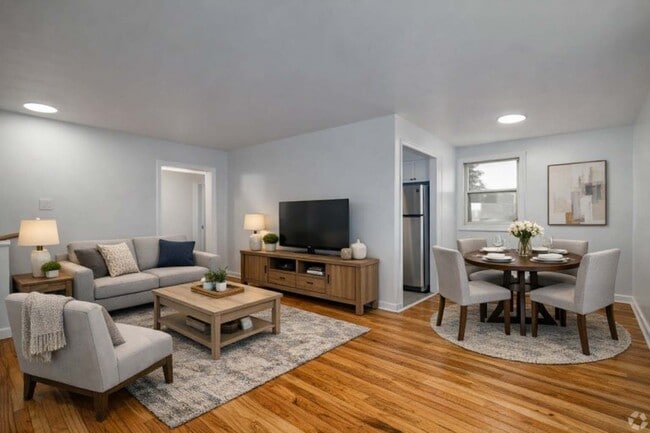 2BR, 1A - 771 SF- Living Room - Virtually Staged - Elmwood Terrace Apartments