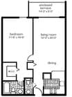 1BR/1.5BA