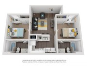 Explore this thoughtfully designed apartment, offering spacious living and modern amenities.