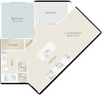 Captain W/Balcony | 1-Bed/1-Bath | 784sq/ft