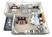 1x1- 776 sqft