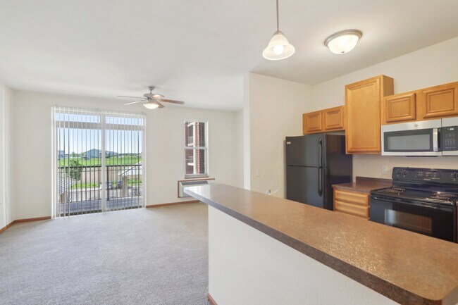 Columbia- Kitchen & Living Area - Iron Gate Apartments