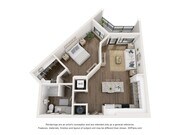776 SF one-bedroom apartment with balcony / patio that blends comfort, refinement, and a sense of arrival.