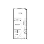 Apartamento abierto de 1 dormitorio (445-457 pies cuadrados)