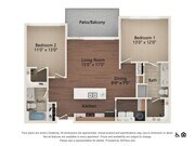 Dewberry | 2 bed 2 bath | 1068 sq ft