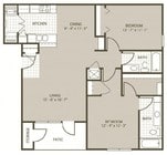 I 2bd/2ba 1,068 sf