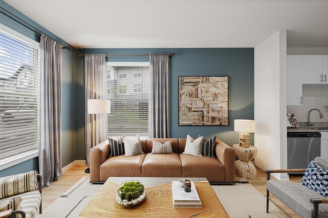 Two Bedroom Apartment Living Room At Bolton West Charlotte - Bolton West Charlotte