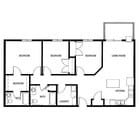 3 Bed , 2 Bath 1134 sq ft