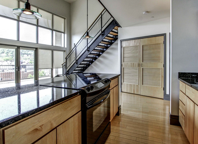 Loft - Kitchen/Living Area/Balcony - The Flats at Southside Works Apartments