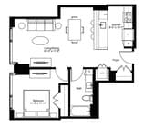 One Bedroom A1 - 710 Sq. Ft. - Residences 5309-5509