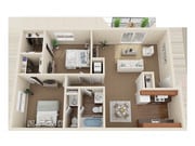 2 Bed / 1.5 Ba At Village North - Floor Plan
