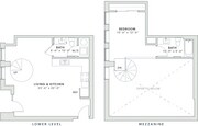 902 square foot one bedroom, one and a half bath lofted apartment home