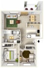 Two Bedroom/One Bath floor plan Crescent Park