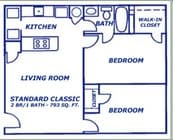 2 habitaciones/1 baño