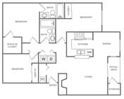 Three Bedroom Two Bath | 1,108 sq. ft.