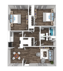 2 Bedroom 1.5 Bathroom Floorplan