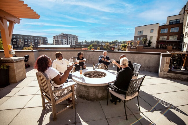 Tukwila Village Senior Living Courtyard Enjoyment