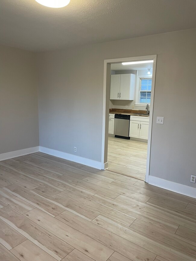 View from living room to kitchen