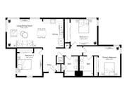 Unit F floor plan The Grove at Woodlake
