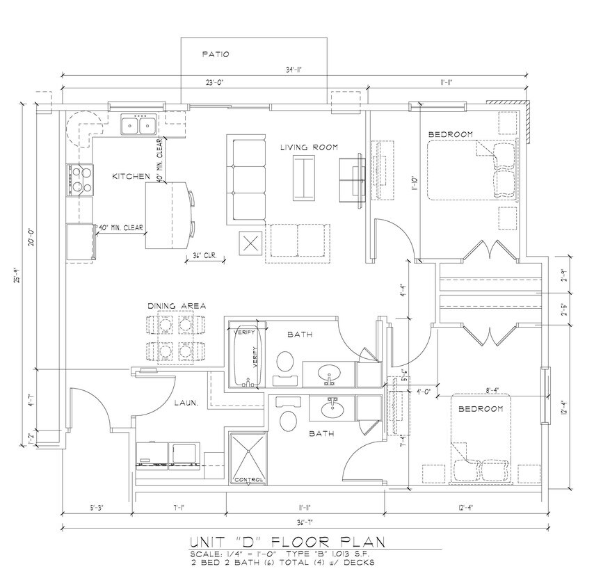 Floor Plan - 2 Bedroom 2 Bath