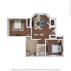 Represents 820 SQFT apartment