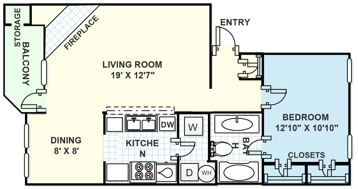 a2.png - 1 bedroom, 1 bathroom