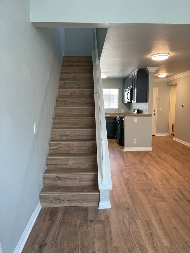 Loft stairs from bottom - 5525 Canoga Ave Unit 320